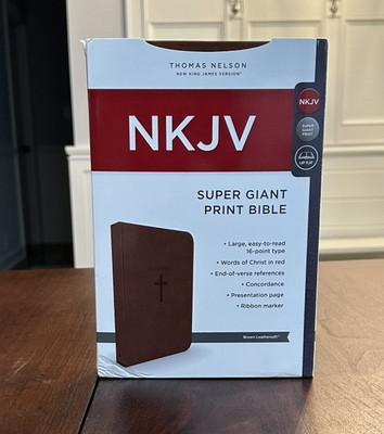 Super Giant Print Bible NKJV Imitation Leather Largest Print 16 point-image