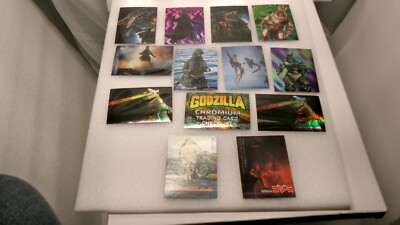 1996 AMADA TOHO Godzilla TCG Chrome Foil Trading Cards Vintage Rare Monster 16ct-image