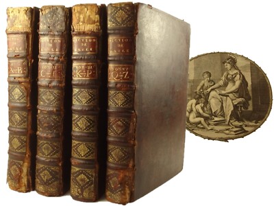 1730 Dictionaire Historique et Critique par Mr. Pierre Bayle. Complete in 4 vol.-image