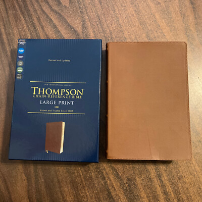 NIV Large Print Thompson Chain Reference Study Bible - Cowhide Genuine Leather-image
