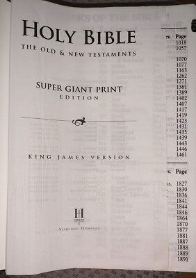 Holy Bible Holman Super Giant Print Leather KJV Red Letter Reference 1996 Black-image
