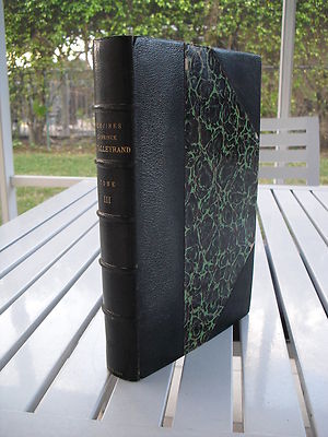 MEMOIRES DU PRINCE DE TALLEYRAND PAR LE DUC DE BROGLIE 1891 LEATHER VOL III ONLY-image