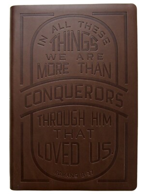 KJV Reference Bible Verse Art Collection, LARGE Print, Dark Brown Rough Leather-image