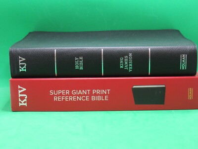 KJV Super Giant Print Bible, Black Leather, Red Letter, Brand New - FREE Ship.-image