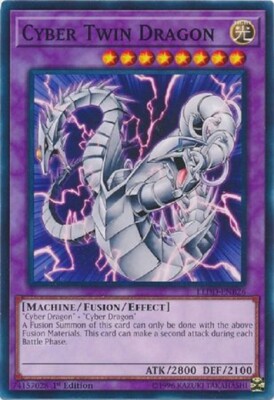 Yugioh - Cyber Twin Dragon - 1st Edition - Plus Free Holographic Card-image