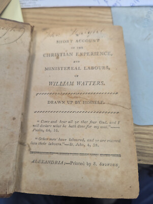 Account Christian Experience  Ministreal Labours 1806 William Watters  Itinerant-image