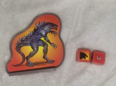 1998 MILTON BRADLEY GODZILLA 3-D BOARD GAME Replacement Godzilla Stomper & Dice -image