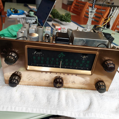 Fresh Restoration 1956 Fisher Series  80-T Tube MONO Preamp AM/FM Tuner w/Tubes-image