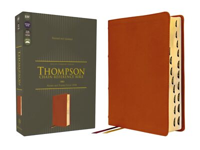 ESV Thompson Chain-Reference Bible, Genuine Leather, Calfskin, Tan, Red Letter, -image