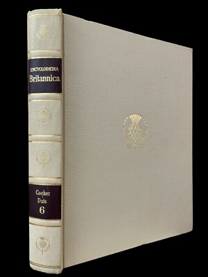 Encyclopedia Britannica 1964 32nd Edition Cream Faux Leather Volume 6-image