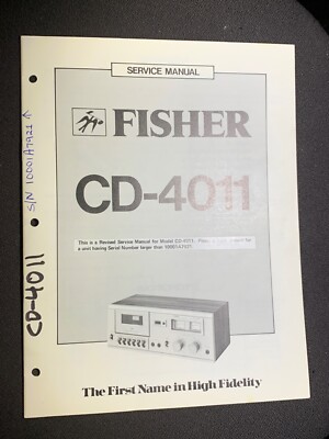 Fisher CD-4011 Service Manual Stereo Cassette Tape Deck Original-image