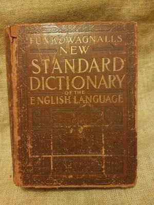 Antique Leather Dictionary Funk & Wagnalls 1929 Complete All In One English-image