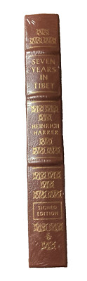 NEW&SEALED! Seven Years in Tibet 2x SIGNED by Heinrich Harrer w/COA Easton Press-image