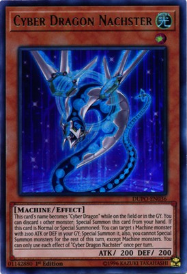 Cyber Dragon Nachster - DUPO-EN036 - Ultra Rare - 1st Edition - Moderately Playe-image