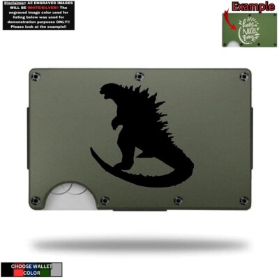 Godzilla Laser Engraved Onto An Metal Wallet-image