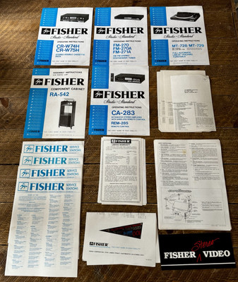 Vintage Fisher Studio Standard Manual Warranty Lot CR-W74H MT-728 CA-283 FM-270-image