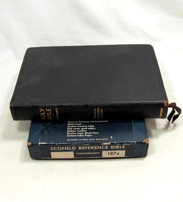 Vintage 1945 Oxford Scofield Reference Bible Morocco Leather 187X Concordance-image