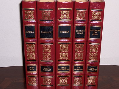 Easton Press THE CONQUERORS 5 vols Alexander Great Caesar Attila Khan Napoleon -image