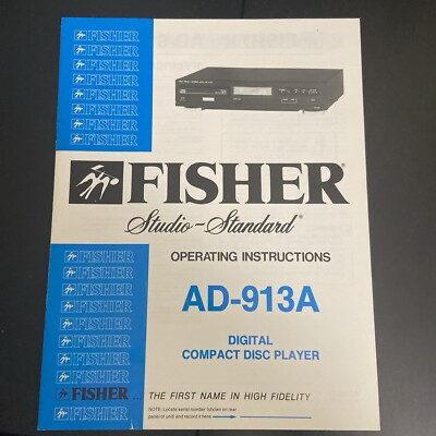 Fisher ad-913a service manual original repair book stereo cd player Compact Disc-image