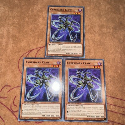 🔥 3x YUGIOH Cyberdark Claw SGX1-ENG10 Common PLAYSET SPEED DUEL NM 1ST ED-image
