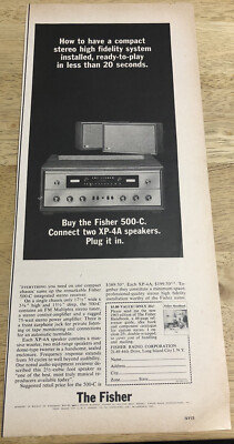 1963 FISHER 500-C Stereo High Fidelity Ad - Vintage Magazine Ad Clipping-image