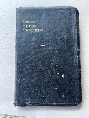 Small Antique Leather Bound 1920 Scofield New Testament Bible Reference lot Cath-image