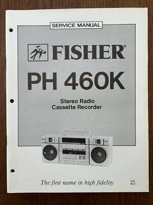 Fisher PH 460K Stereo Radio Cassette Recorder Boombox Service Manual OEM Vintage-image