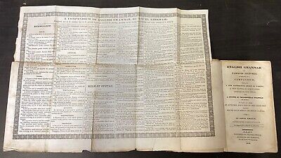 1829 English Grammar in Familiar Lectures by Samuel Kirkham, w/ Large Fold-Out-image