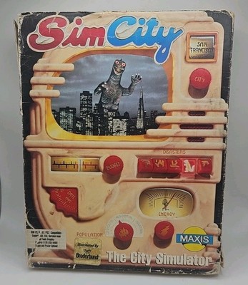 SIM CITY CLASSIC GODZILLA COVER : THE CITY SIMULATOR MAXIS PC IBM TANDY-image