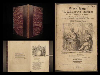 1820 Cruikshank ART Political Satire George IV England William Hone Green Bag-image