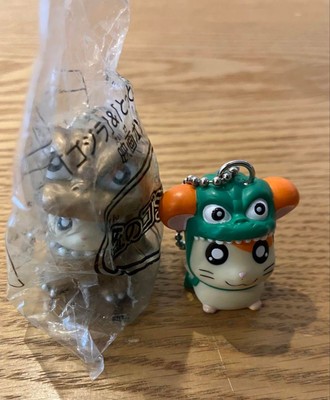 Gojihamukun Godzilla Hamutaro Mini Figure Keychain Set Gold & Green Japan Rare-image