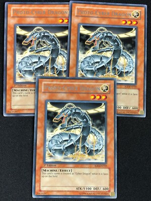 YUGIOH PROTO-CYBER DRAGON SOI-EN010 1ST RARE X3 (NM)-image