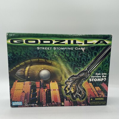 Vintage 1998 Parker Brothers Godzilla Street Stomping Game 100% Complete-image