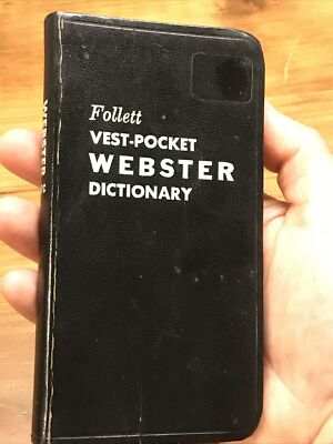 Vintage: 1962 Follett Vest Pocket Webster Dictionary Self-pronouncing VEST-POCKE-image