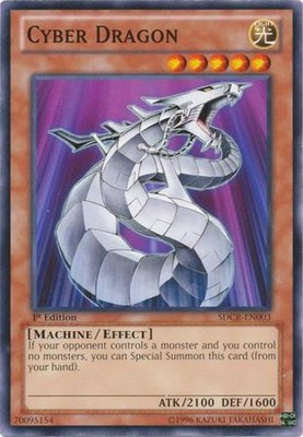 Cyber Dragon (White) - SDCR-EN003 - Common - 1st Edition - Heavily Played-image