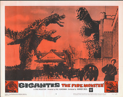 GODZILLA RAIDS AGAIN/GIGANTIS THE FIRE MONSTER orig 1959 lobby card poster #3-image