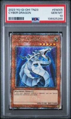 PSA 10 GEM MINT 2023 Cyber Dragon Yu-Gi-Oh TN23-EN005 Quarter Century Rare EN-image