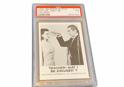 Spook Stories Leaf Card 1963 vtg PSA 7 Horror Monster #110 Bela Lugosi Dracula-image