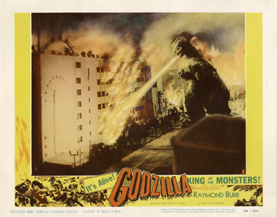 GODZILLA REPRO PHOTO OF ORIGINAL U.S. 1956 LOBBY CARD -image