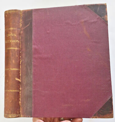Greek Religion Gods Myths Lecture Notes 1893 Morgan unique leather book-image