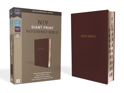 NIV, Reference Bible, Giant Print, Leather-Look, Bur (Leather Bound) (UK IMPORT)-image