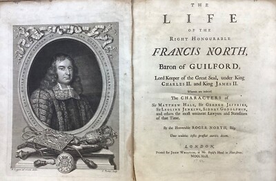 1742 The Life of the Right Honorable Francis North, Original Boards-image