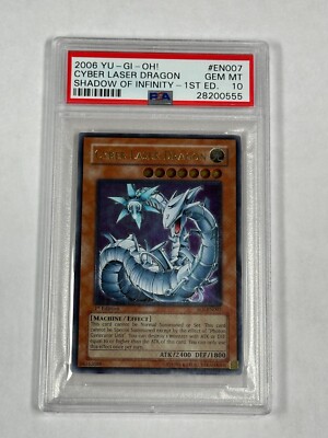 YUGIOH PSA 10 Cyber Laser Dragon SOI-EN007 Ultimate Rare 1st Edition *0555-image