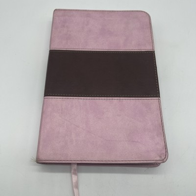 HCSB Ultrathin Reference Edition Bible Pink Brown Leather Touch-image