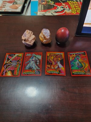Trendmasters Godzilla Various parts, cards. Nice shape!-image