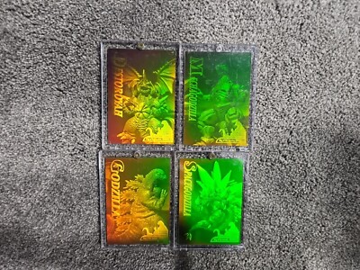1995 Godzilla - King Of Monsters - Amada - Full Set Of 4 - Ultra Rare - NM-image
