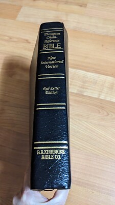 Thompson Chain Reference Bible NIV Black Leather Red Letter B.B. Kirkbride 1990-image