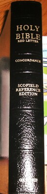 Holy Bible KJV Oxford Scofield Reference Edition Leather Indexed, copyright 1945-image