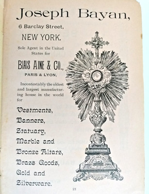Antique Orig. 1897 Hoffmann's Catholic Directory U.S. Canada, Pope Leo XIII, Ads-image