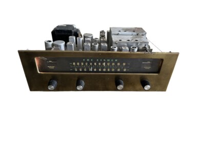 Vintage Fisher 101-R  AM / FM Stereo Tuner powers on-image